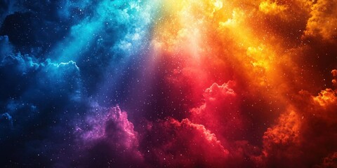 Fototapeta premium Cosmic Cloudscape with Vibrant Nebulae and Stars