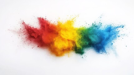 Explosion of Pride Rainbow Paint Isolated on Transparent Background