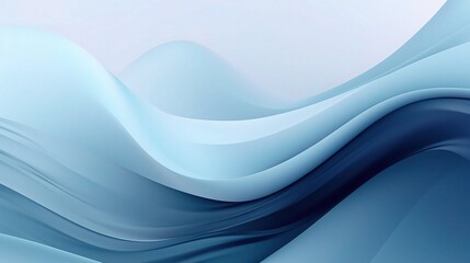 Obraz premium Soft Blue Abstract Waves in 3D Design