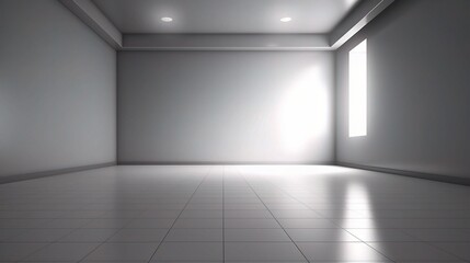 Fototapeta premium Minimalist 3D Room Interior with Soft Lighting
