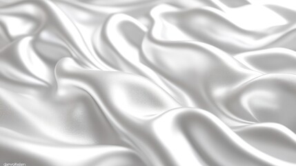 Obraz premium Smooth white satin fabric with soft, flowing waves.
