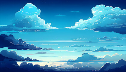 Sky With Gradient and Clouds
