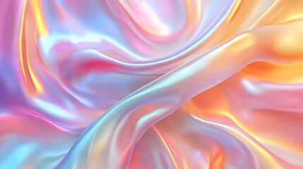 Obraz premium Flowing Metallic glass Waves in Neon Blue and Pink on Dark Background - Abstract Design Concept