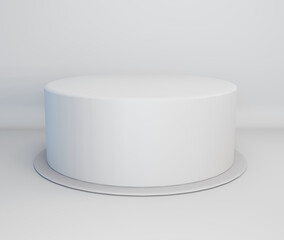 Cake mock-up 3d render minimal design isolated on white background