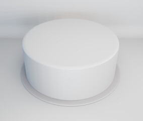 Cake mock-up 3d render minimal design isolated on white background