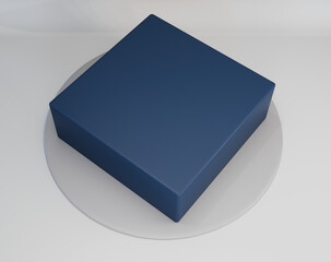 Cake mock-up 3d render minimal design isolated on white background
