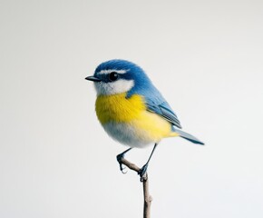 Obraz premium Vibrant blue and yellow bird perched on a branch