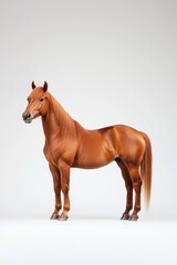 Obraz premium Majestic chestnut horse standing in a studio setting