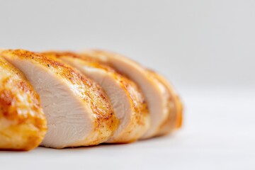 Closeup of a juicy, golden-brown roasted chicken breast
