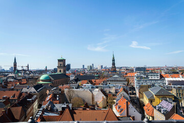 Obraz premium Copenhagen city skyline on sunny summer day, Denmark