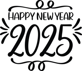 Happy New Year Typography Design 
