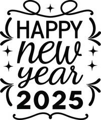 Obraz premium Happy New Year Typography Design 