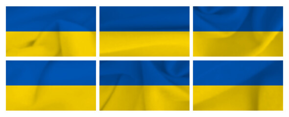 Fototapeta premium Set of Ukrainian national flags