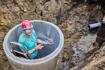 Cement dust enters respiratory tract of worker who cuts concrete without respirator.