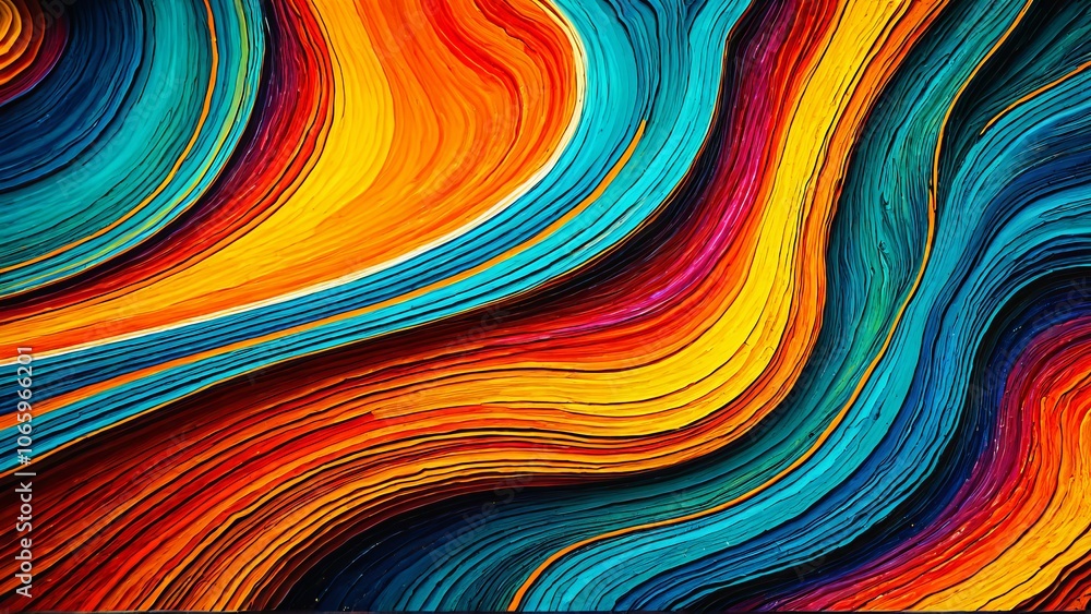 Aufkleber vibrant abstract colorful wave patterns in dynamic motion
