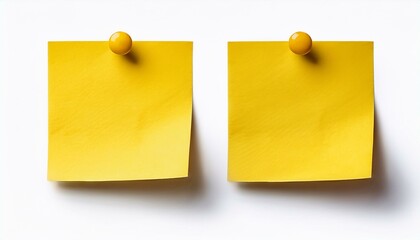 Two Yellow Post-it Notes on White Wall