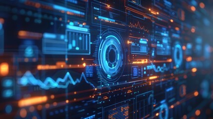 Obraz premium Digital Interface with Data Visualization