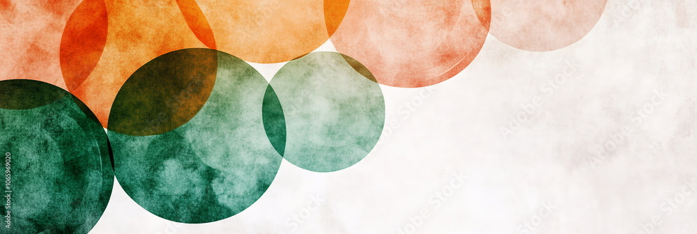 Fototapete elegant wide horizontal web banner india republic day abstract design with overlapping saffron and g