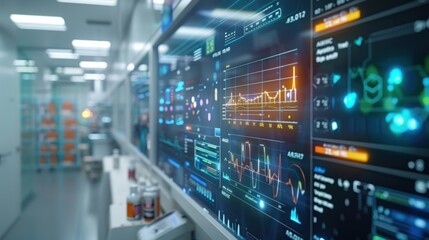 Obraz premium Digital Dashboard in a Modern Industrial Setting