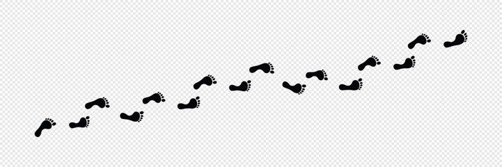 Vector Illustration Sign shoeprints .Track.  shoe vector trail . footprint . track   background . black transparent sign .
