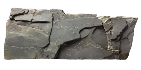 slate, rock, piece, single, isolated, element, transparent