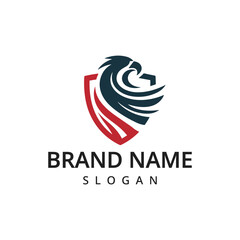 Eagle shield logo template, eagle icon design vector
