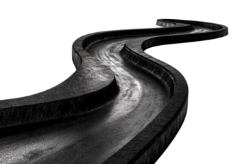 Curved Black Slide on Transparent Background