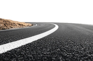 Curved Roadway on Transparent Background