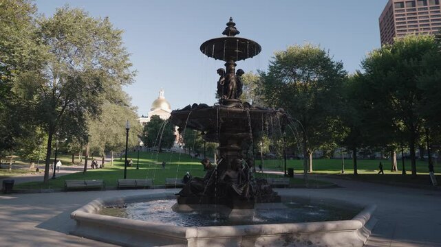 Brewer Fountain 1868 bronze sculpture by Michel Joseph Napoléon Liénard in Boston, Massachusetts
