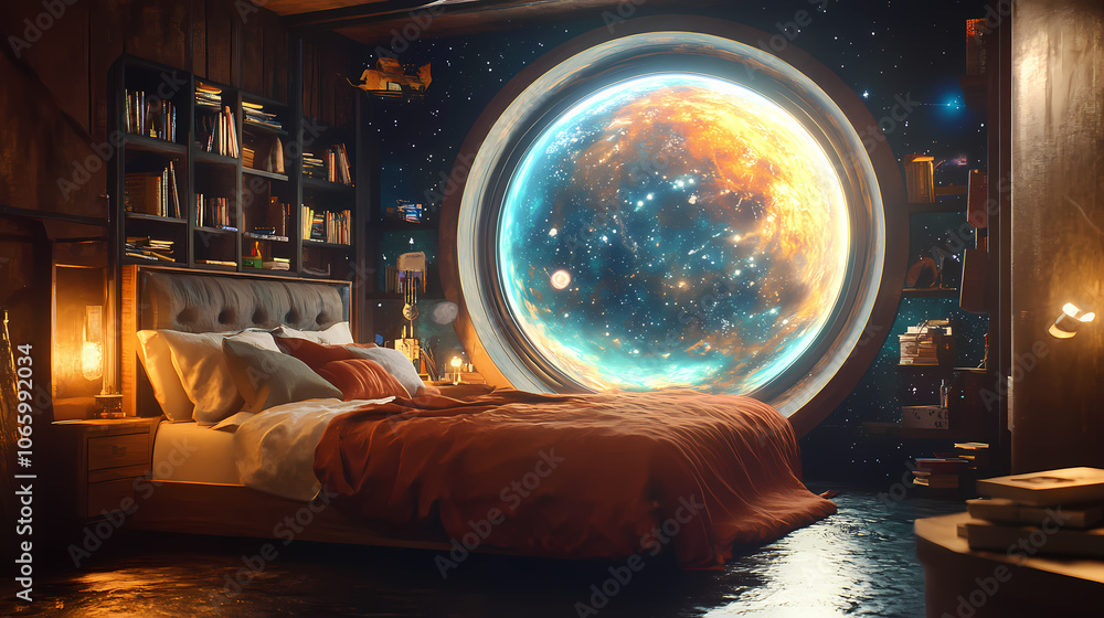 Wall mural the dreamscape of a parallel universe reveals the mysteries of the universe through a visual stunnin