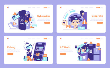 Cybercrime. Flat Vector Illustration