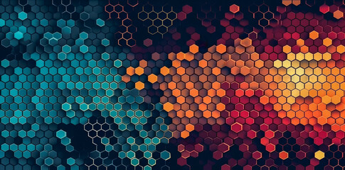 Dynamic Hexagonal Gradient Pattern with Contrasting Colors