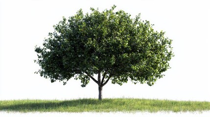 Obraz premium A stunning and lush green tree standing proudly on a picturesque grassland truly Natures Beauty
