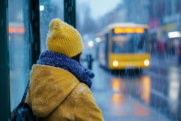 Rainy Day Commute in Winter