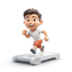 a cute Little figure design happy on a White Background
