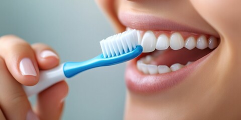 Woman Brushing Teeth - Close Up Shot