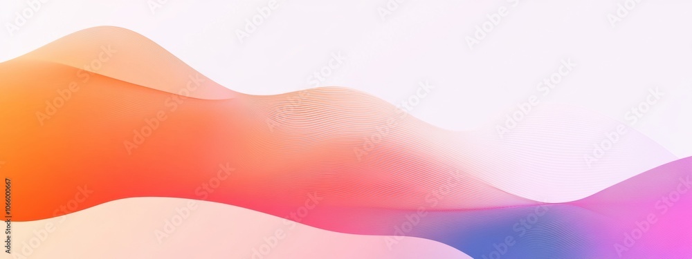 Aufkleber minimal abstract wavy lines in soft colors, fluid shapes create a calm and modern aesthetic for cont