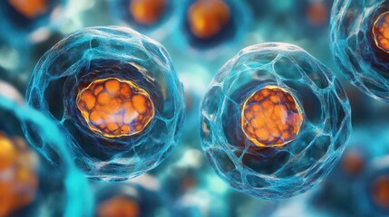 visual representation of interconnected biotech cells with intricate lines, showcasing the complexity and beauty of biological systems, emphasizing innovation in life sciences