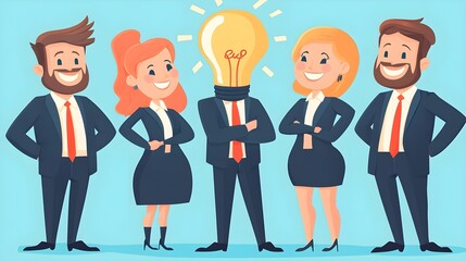 Fototapeta premium Business Team Idea Light Bulb