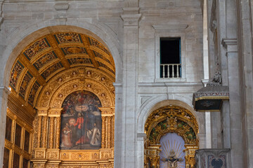 Obraz premium Internal view of the Cathedral Basilica located in Pelourinho, historic center of the city of Salvador, Bahia.