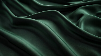 Obraz premium Smooth Emerald Green Satin Fabric Draped Texture Background