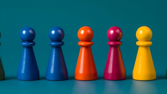 Colorful Wooden Game Pieces
