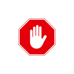 Obraz premium Stop icon. Forbidden sign. Don't touch. Don't come in. No Signs Set. No entry. Hand prohibited. Forbidden access. Symbol ban entry. Icon no entry. illustration isolated on white background.