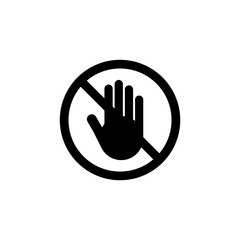 Obraz premium Stop icon. Forbidden sign. Don't touch. Don't come in. No Signs Set. No entry. Hand prohibited. Forbidden access. Symbol ban entry. Icon no entry. illustration isolated on white background.