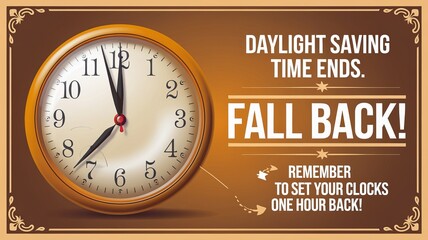 Daylight saving time ends: fall back reminder to set clocks one hour back