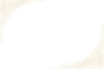 Aesthetic gold confetti shine frame with glowing gold dust lights and shimmering particles. Luxury...