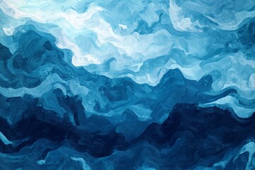 Obraz premium Paysage abstrait de montagnes dans des tons de bleu créant un effet de brume.