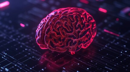 Abstract Digital Brain Representation with AI Elements