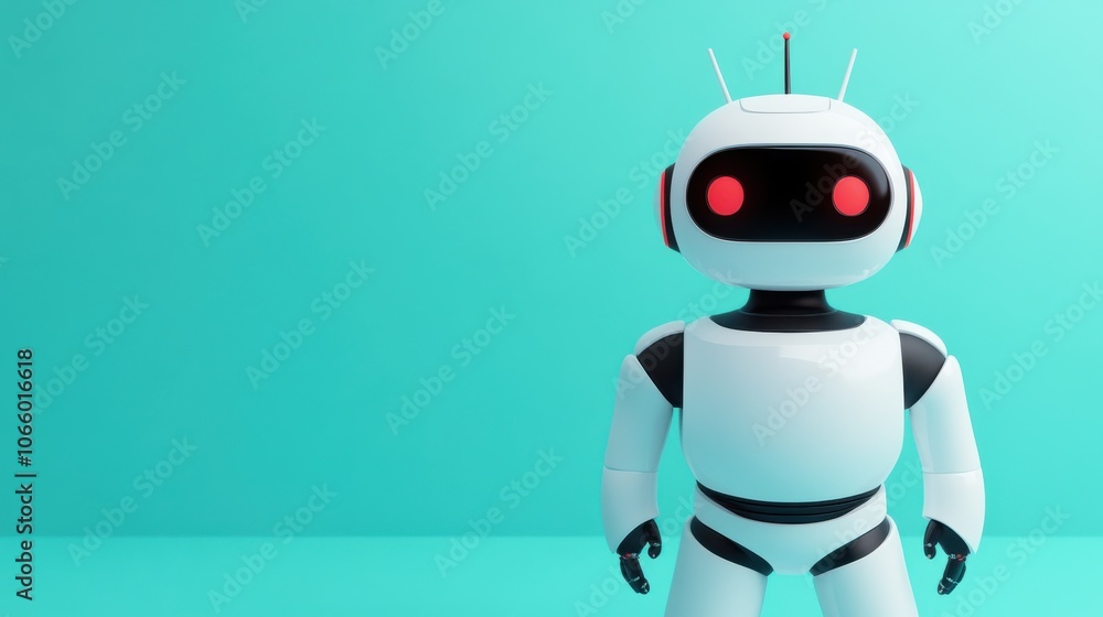 Poster smart robot assistant in a modern home setting