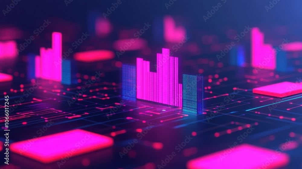 Aufkleber digital transformation with holographic data visualization